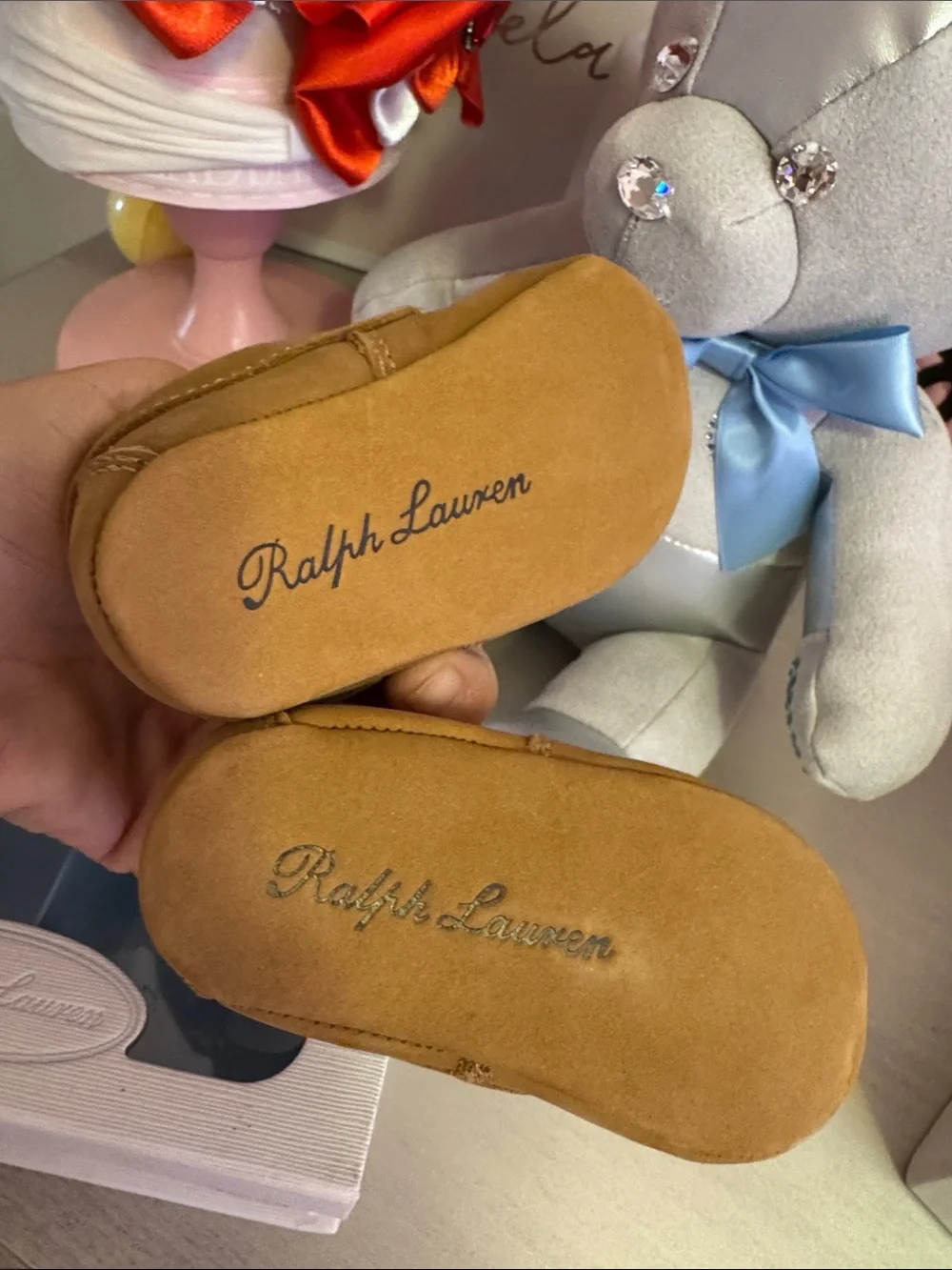 Ralph Lauren Little Boy Tan Suede Moccasin Shoes
